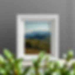 Elegant 8 x 10 white wood picture frame showcasing a beautiful landscape