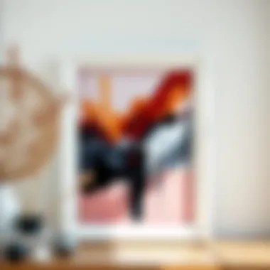 Contemporary Art Embraced Stylish 8 x 10 white wood picture frame with a modern art piece