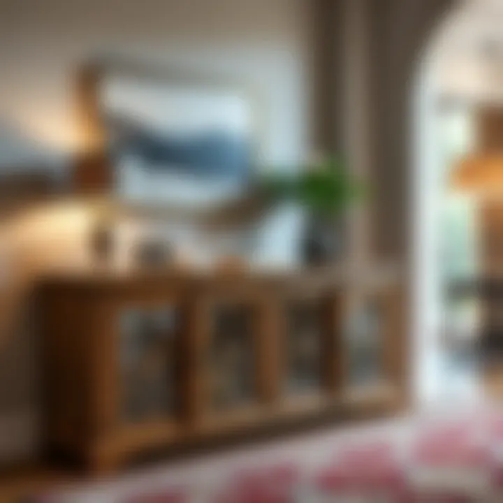 Stylish wooden credenza showcasing intricate craftsmanship