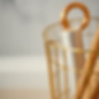 Close-up of materials used in gold wire trash can construction