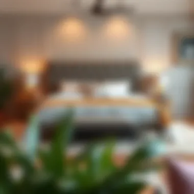 Elegant upholstered twin bed in a cozy setting