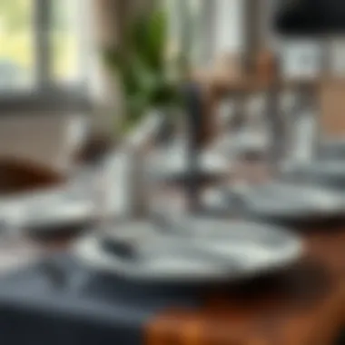 Contemporary Table Setting Featuring All Black Silverware All black silverware paired with modern dinnerware