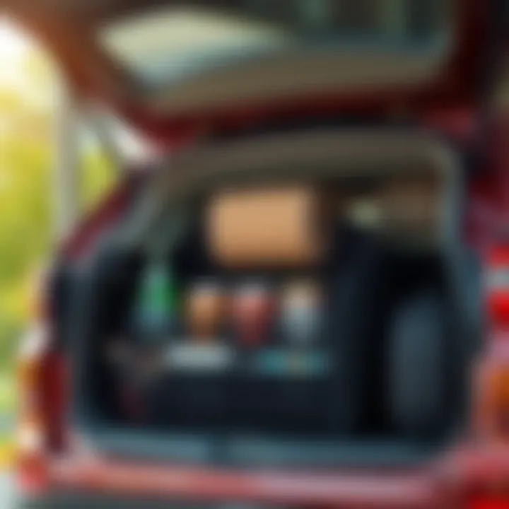 Stylish car trunk organizer with multiple compartments