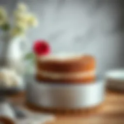 Elegant presentation of a cake showcasing the removable sides of the baking pan
