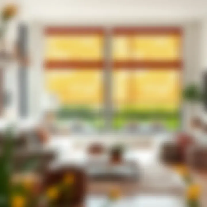 Elegant Bali dual solar shades in a modern living room setting, showcasing their design adaptability.