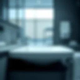 Modern bathroom fixtures including a sink and faucet