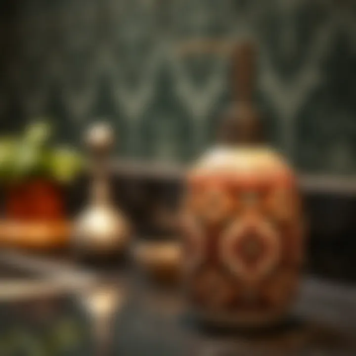 Stylish ceramic soap dispenser with decorative patterns