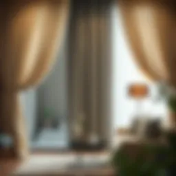 Luxurious fabric draping elegantly in a modern living space