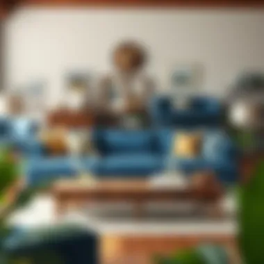 Comparison image featuring the Big Lots Blue Sofa alongside similar furniture options