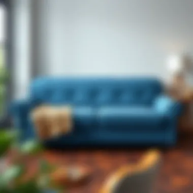High-quality materials used in the Big Lots Blue Sofa showcasing its durability and comfort