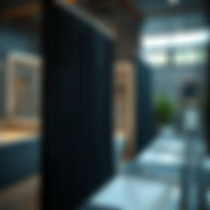 Maintenance tips for black stall shower curtains on display