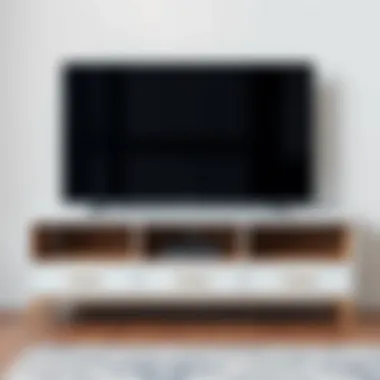 Dimensions and height considerations for TV stands next to a large TV
