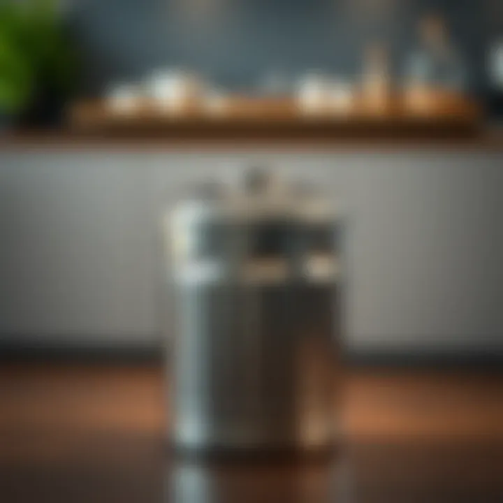 Stainless steel trash bin showcasing durability and functionality