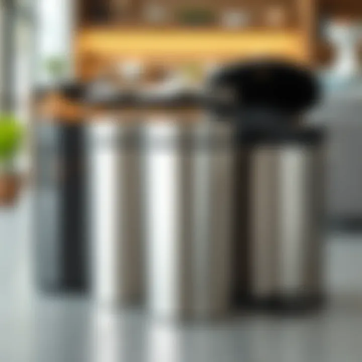 Comparison of stainless steel trash bin with other materials