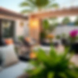 Luxurious outdoor setting featuring elegant cushions