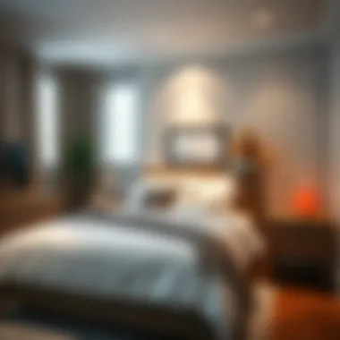 Stylish bedroom arrangement highlighting aesthetic appeal