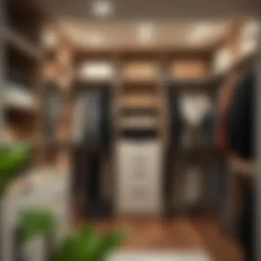 An organized layout of a walk-in closet featuring various storage solutions