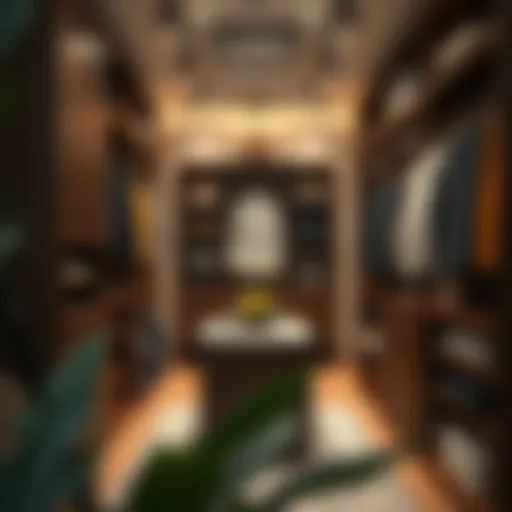 A spacious walk-in closet designed for functionality and style