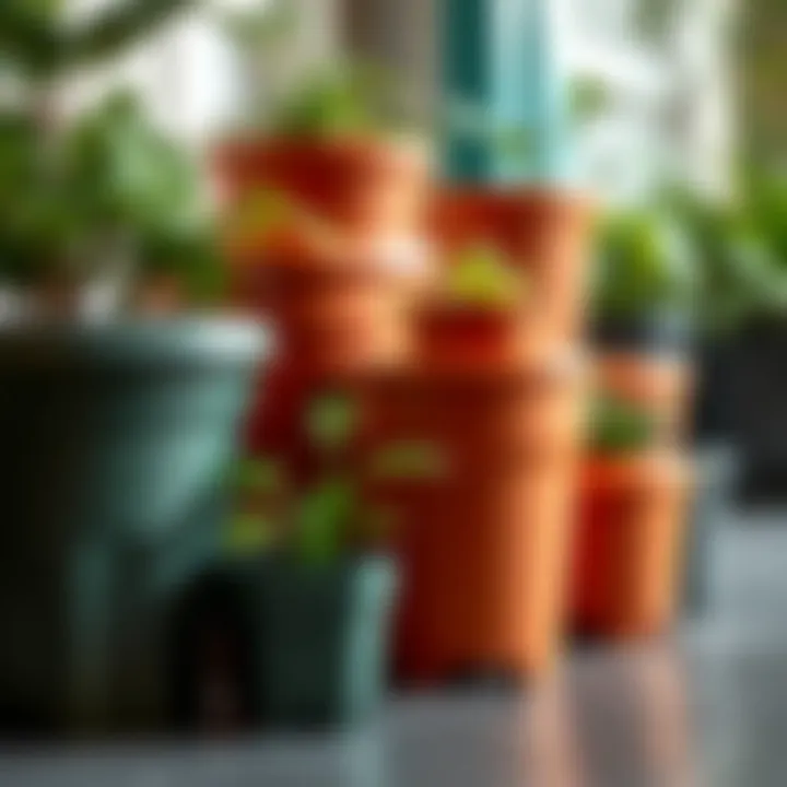 Different sizes of plastic plant pots ideal for various indoor plants