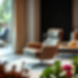 Elegant design of the Renberget swivel chair in a modern living room