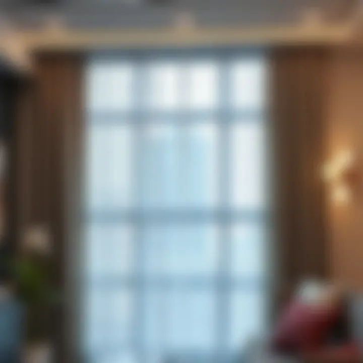 Elegant office curtains providing light control