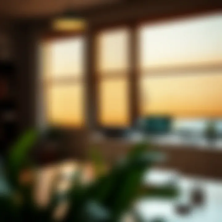 Stylish shades complementing professional office decor