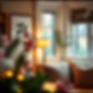 Cozy Reading Nook with Stylish Lamp Arrangement A cozy reading nook with stylish lamp arrangement