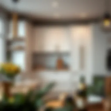 Contemporary kitchen with various pantry cupboard depths