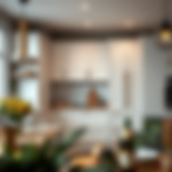 Contemporary kitchen with various pantry cupboard depths