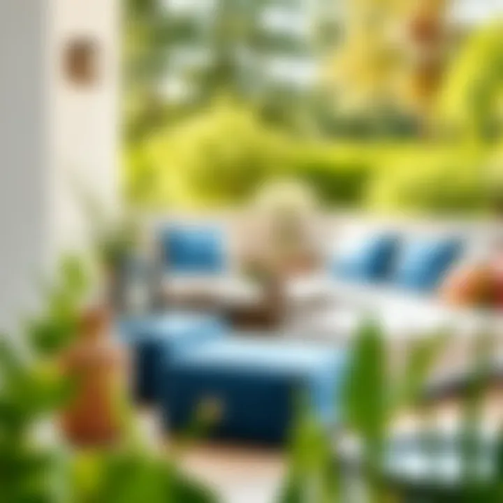 Various outdoor ottoman designs showcased on a patio