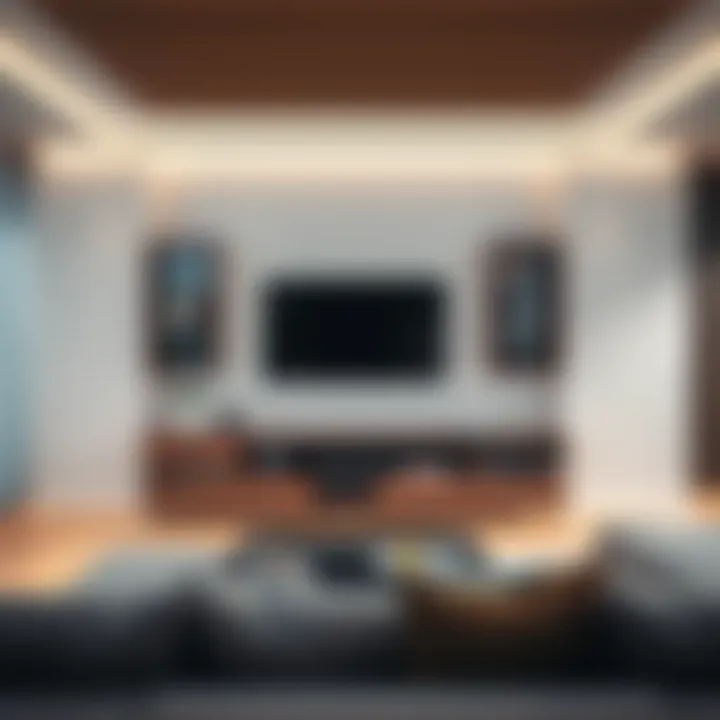 Contemporary media center blending technology and aesthetics