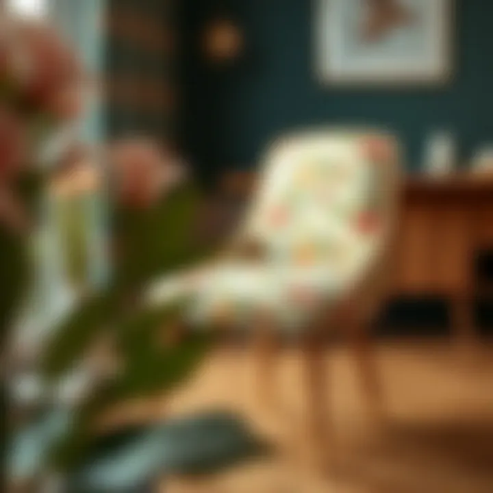 Charming dining chair with floral upholstery