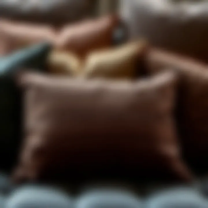 Variety of dark brown throw pillow covers in different textures