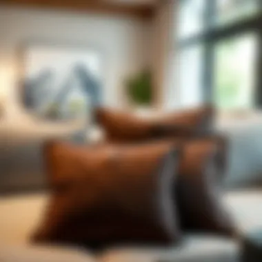 Dark brown throw pillow covers complementing a modern decor