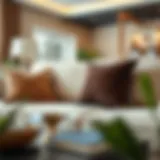 Elegant dark brown throw pillow on a stylish sofa