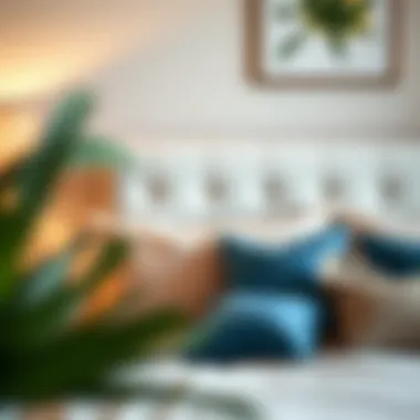 A beautifully styled bedroom with throw pillows enhancing the decor