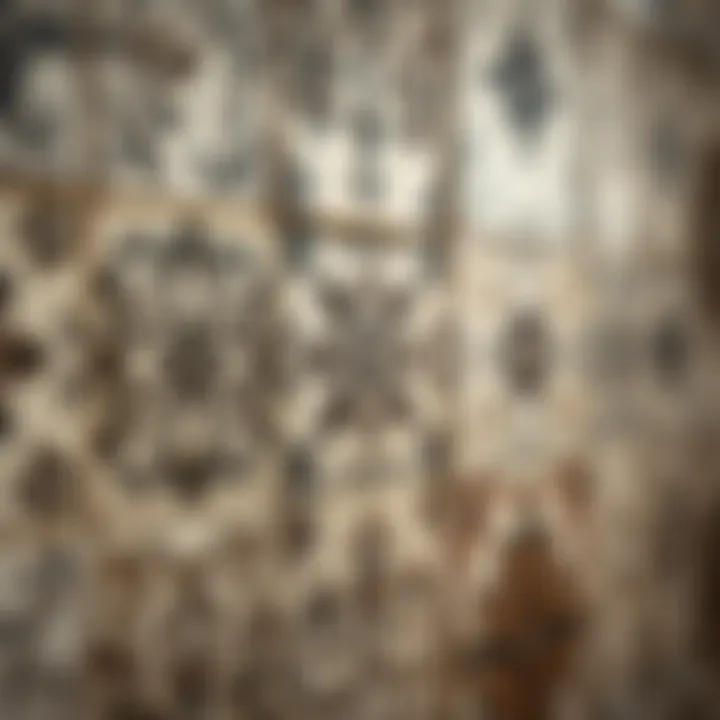 Close-up of intricate designs on wall tile stickers showcasing craftsmanship