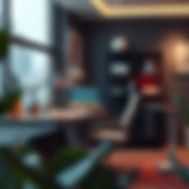 Trendy workspace featuring contemporary desk aesthetics