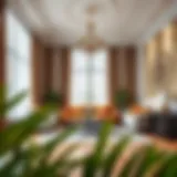 Floor-to-Ceiling Elegance Elegant living room with floor-to-ceiling curtains