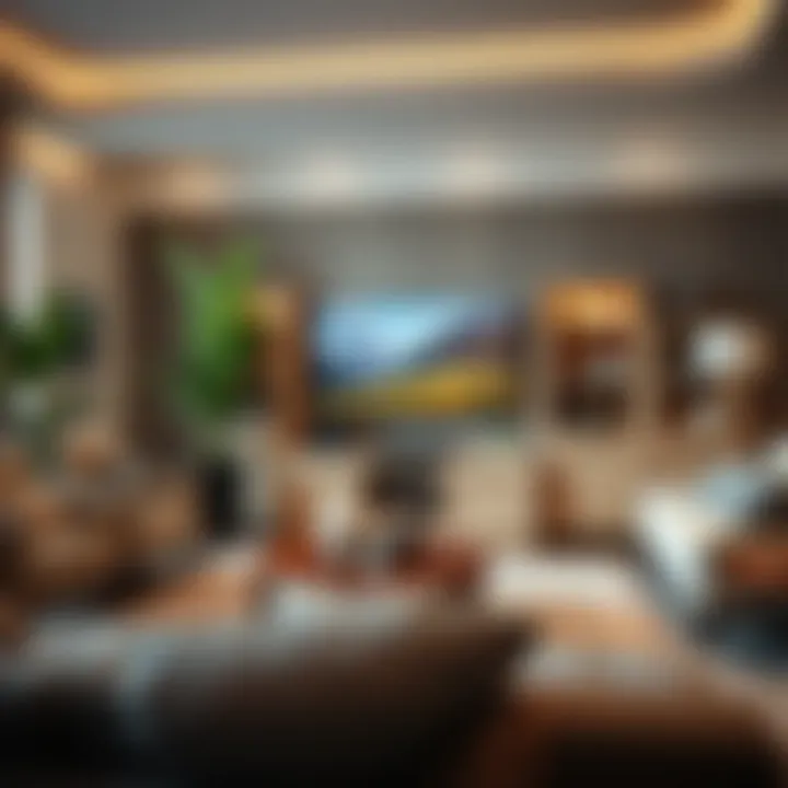 Diverse furniture options complementing media center