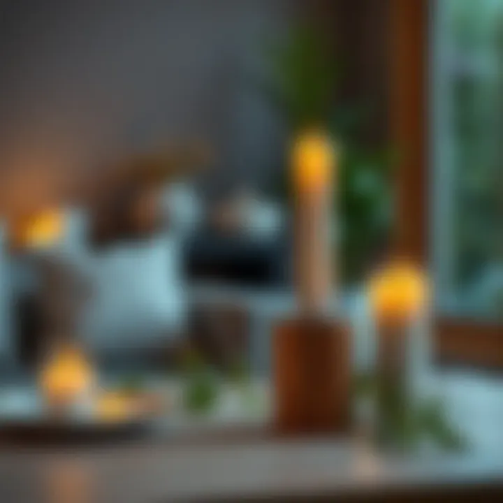 Eco-Friendly Home Decor with Solar Candles Eco-friendly home decor featuring solar-powered taper candles