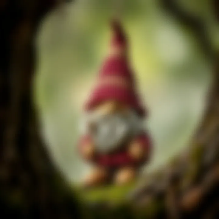 Artisan-crafted gnome tree ornament made from natural materials