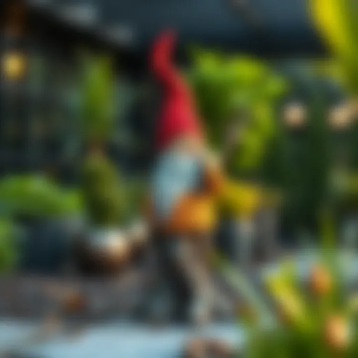 Gnome tree decor enhancing a modern garden landscape