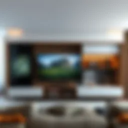 Stylish entertainment media center with modern design