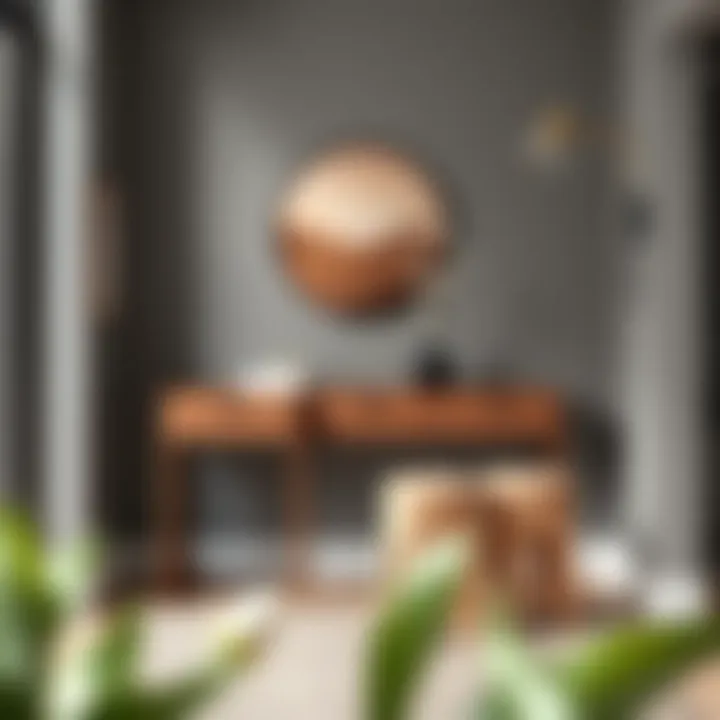 Stylish entryway console table with stools featuring modern design