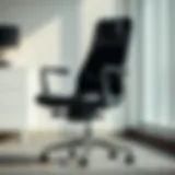 A sleek, modern office chair designed for small spaces