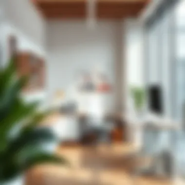 A stylish workspace featuring compact furniture solutions