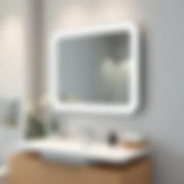 Beveled vanity mirror strategically placed in a modern bathroom