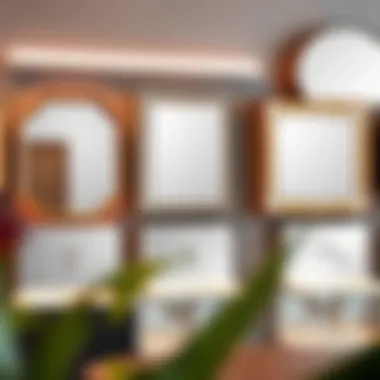 Diverse design options of beveled vanity mirrors displayed together