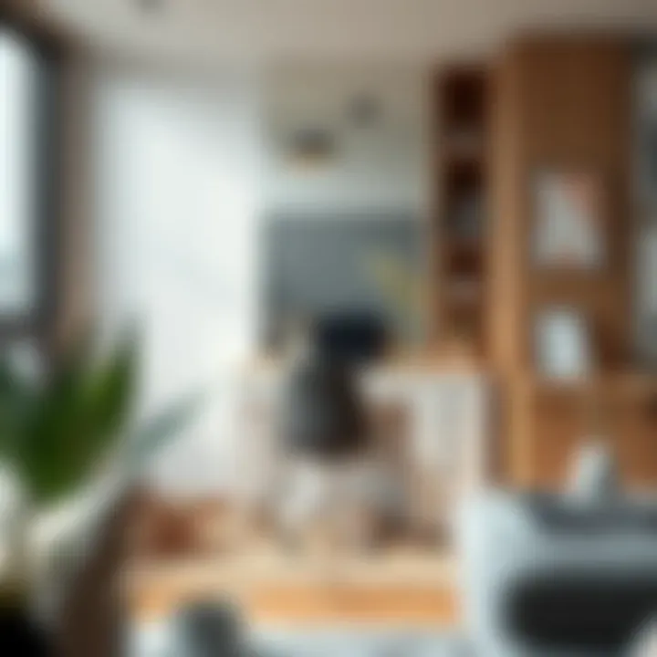 Compact vanity desk in a modern apartment